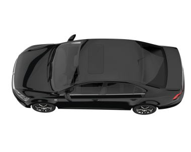 siyah modern araba - ön manzara. 3d oluşturma