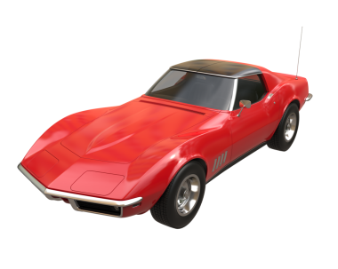 Kırmızı modern spor araba beyaz arka planda izole edilmiş. 3d oluşturma.