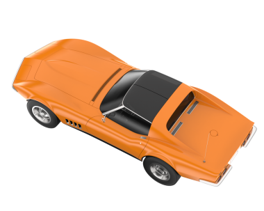 turuncu modern araba beyaz arka planda