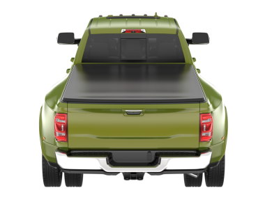 Yeşil pikap arka planda izole edilmiş. 3d illüstrasyon