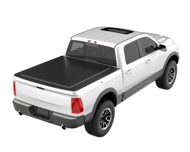 Beyaz izole edilmiş bir arka planda 3 boyutlu bir kamyonet.