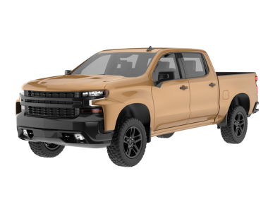 Siyah arka planda 3 boyutlu bir kamyonet çizimi.