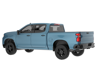 Arkadan görüşlü bir kamyonet.