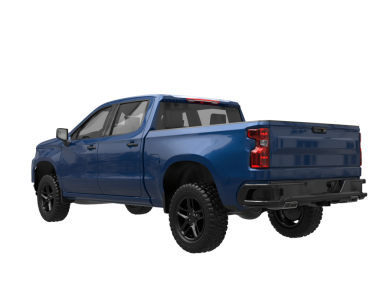 Stüdyo ortamında beyaz üzerine izole edilmiş 3 boyutlu markasız bir pikap.