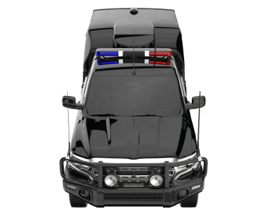 Polis arabası arka planda izole edilmiş. 3D görüntüleme - illüstrasyon