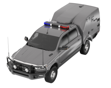 Polis arabası beyaz arka planda izole edildi