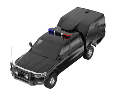 Polis arabası beyaz arka planda izole edildi