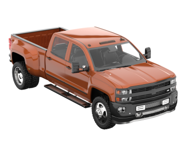 turuncu kamyonet beyaz arka planda izole edildi