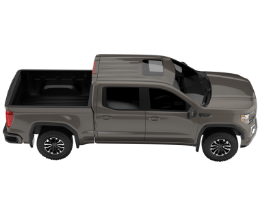 Beyaz arka planda siyah gövdeli modern cip arabası.