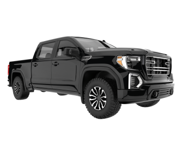 Siyah SUV aracı arka planda izole edildi. 3d oluşturma