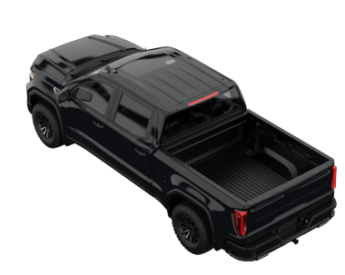 Uzun gölgeli siyah beyaz bir kamyonet..