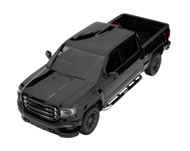 Siyah kamyonet beyaz arka planda izole edildi