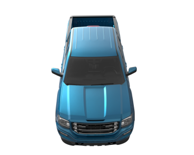 Mavi araba, modern sedan 3 boyutlu.