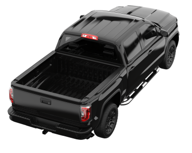 Siyah arka planda bir kamyonet.