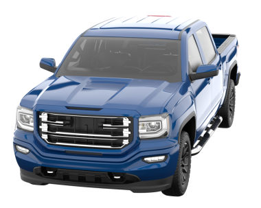 Mavi kamyonet izole edilmiş. 3D görüntüleme - 3d illüstrasyon