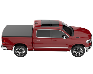 Beyaz arka planda modern kırmızı kamyonet