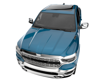 Beyaz arka planda gerçekçi, modern mavi bir araba. vektör