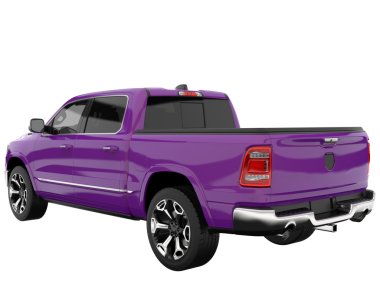 Beyaz arka planı olan mor bir kamyonet. 3d oluşturma