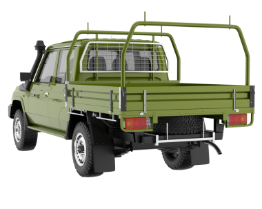 Beyaz arka planda izole edilmiş bir stüdyo ortamında markasız bir SUV 'un 3 boyutlu görüntüsü.