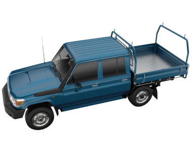 Beyaz arka planda mavi-yeşil bir pikap.