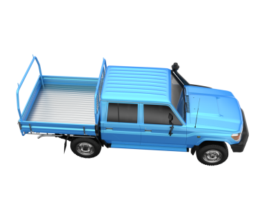 Modern mavi araba beyaz arka planda izole edilmiş. 3d oluşturma