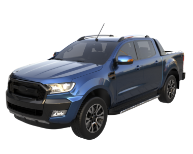 mavi modern araba - 3 boyutlu illüstrasyon