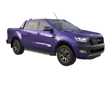 Arka planda gölgesi olan modern bir kamyonet.