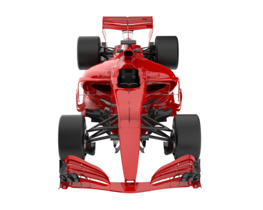 Siyah arka planda kırmızı yarış arabası. yüksek çözünürlüklü 3d görüntüleyici