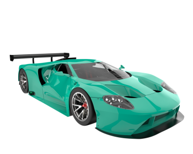 yeşil modern süper spor araba - yan görünüm