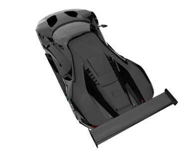 Beyaz arka planda izole edilmiş siyah deri bir çantanın üç boyutlu resmi.