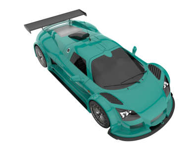 Beyaz arka plan üzerinde izole yeşil modern araba