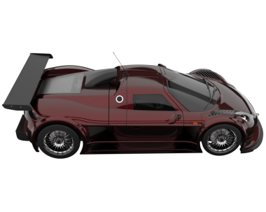 Beyaz arka planda izole edilmiş daha az jenerik konsept bir arabanın 3 boyutlu yansıması