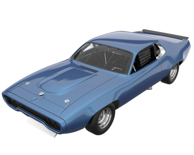 Siyah arka planda mavi spor araba. 3d oluşturma.