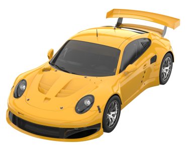 Siyah arka planda sarı modern araba