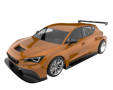 3 boyutlu bir spor araba. Bir beyazda izole edilmiş. 3d illüstrasyon.