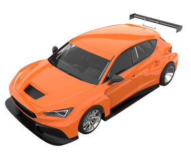 Beyaz arka planda modern bir araba. 3d oluşturma