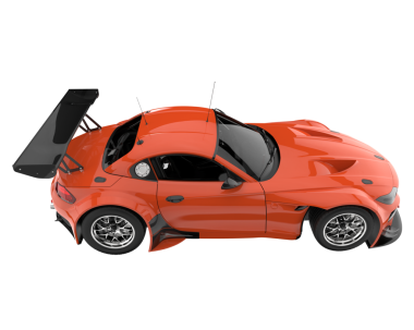 Beyaz arka planda modern spor araba. 3d oluşturma.