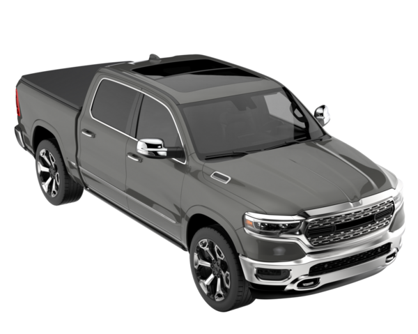 Siyah araba manzaralı. Beyaz üzerine izole edilmiş. 3d oluşturma