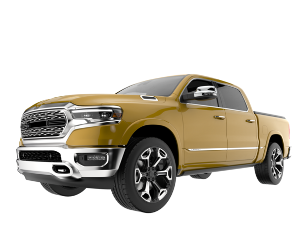 Modern pikap beyaz arka planda izole edilmiş. 3d oluşturma