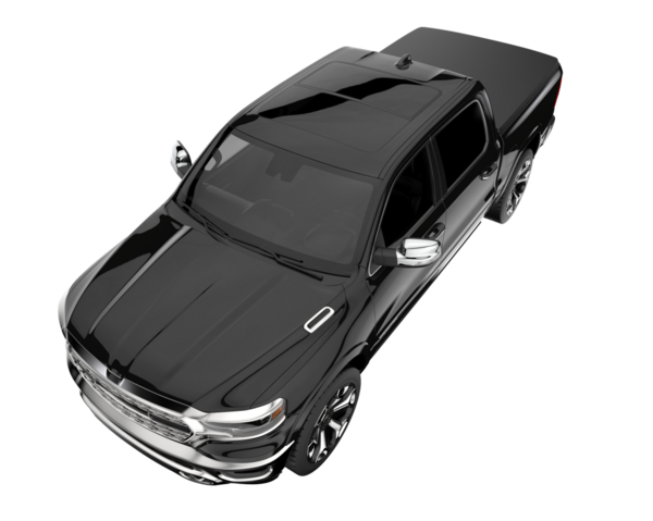 Siyah araba beyaz arka planda izole edilmiş. 3d oluşturma