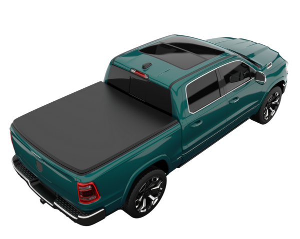 Araba beyaz arka planda izole edilmiş. 3d görüntüleme - üst görünüm