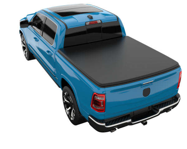 Beyaz arka planda boş ekranlı mavi premium araba. 3d oluşturma