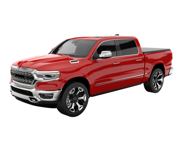 Kırmızı pikap beyaz arkaplanda izole edildi