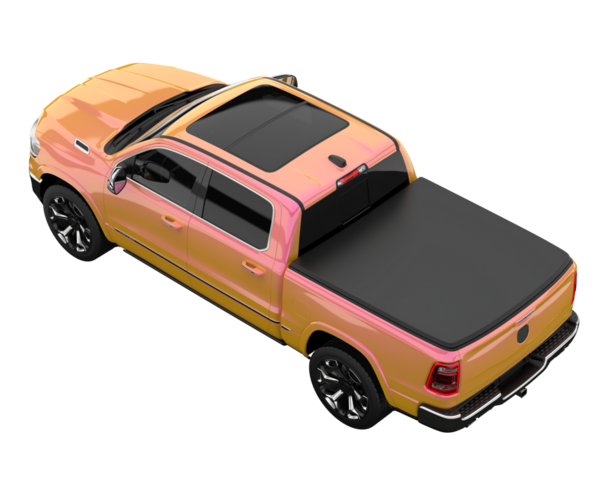 Siyah arka planda modern bir kamyonet. 3d oluşturma