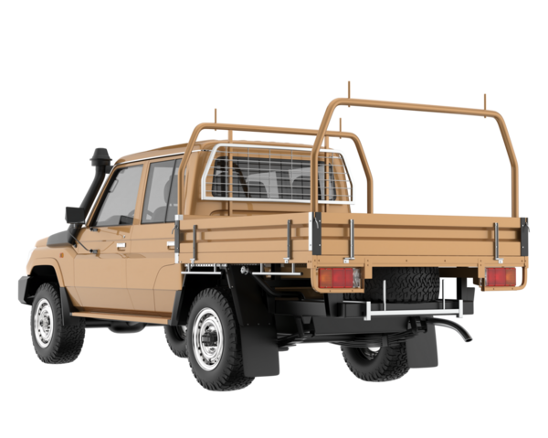 Beyaz arkaplanda izole edilmiş 3 boyutlu bir pikap görüntüleme