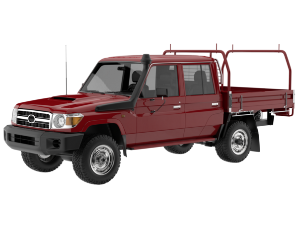 Kırmızı SUV kamyonu beyaz arkaplanda izole edildi