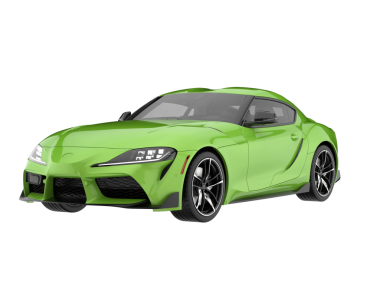 yeşil spor araba beyaz arkaplanda izole edildi