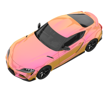 Stüdyo ortamında daha az genel bir konsept otomobilin izole edilmiş arka planda 3 boyutlu görüntülenmesi.