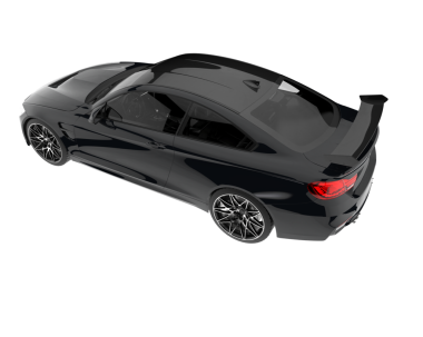 Bir arabanın üzerindeki modern bir markanın üç boyutlu resmi.