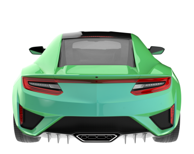 modern yeşil spor araba beyaz arka planda izole